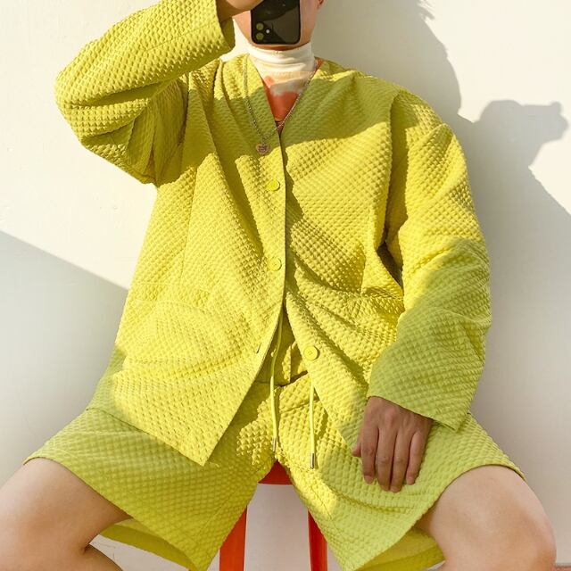 パイル生地　カーディガン　ハーフパンツ　セットアップ　アトラクションズ パイル生地 カーディガン ハーフパンツ セットアップ アトラクションズ