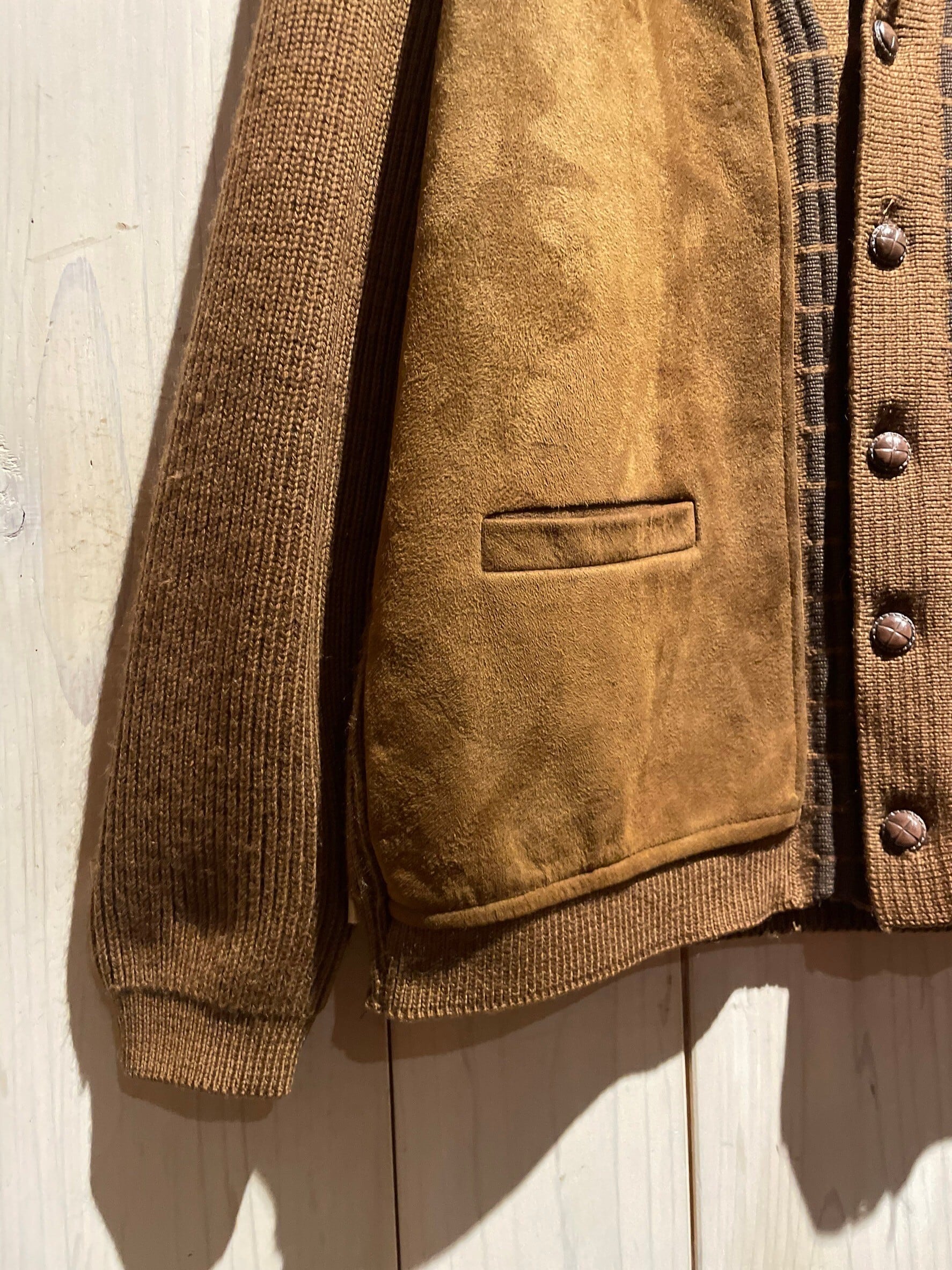 a.k.a.C.a.k.a vintage】Suede Leather Switching Design Euro Vintage