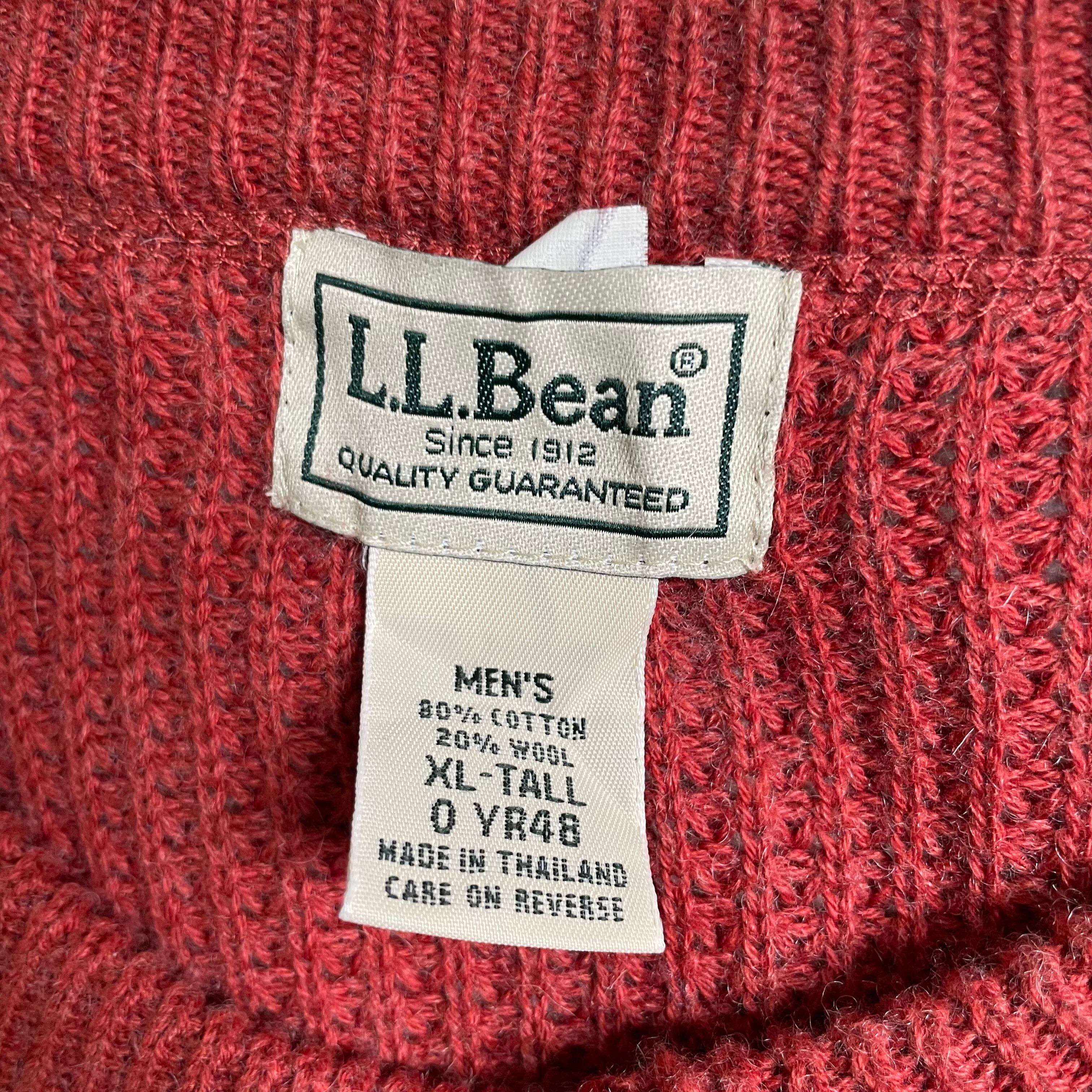 L.L.Bean ニット XL（2XL相当）ヘンリーネック 厚手 ワッフル生地 状態 