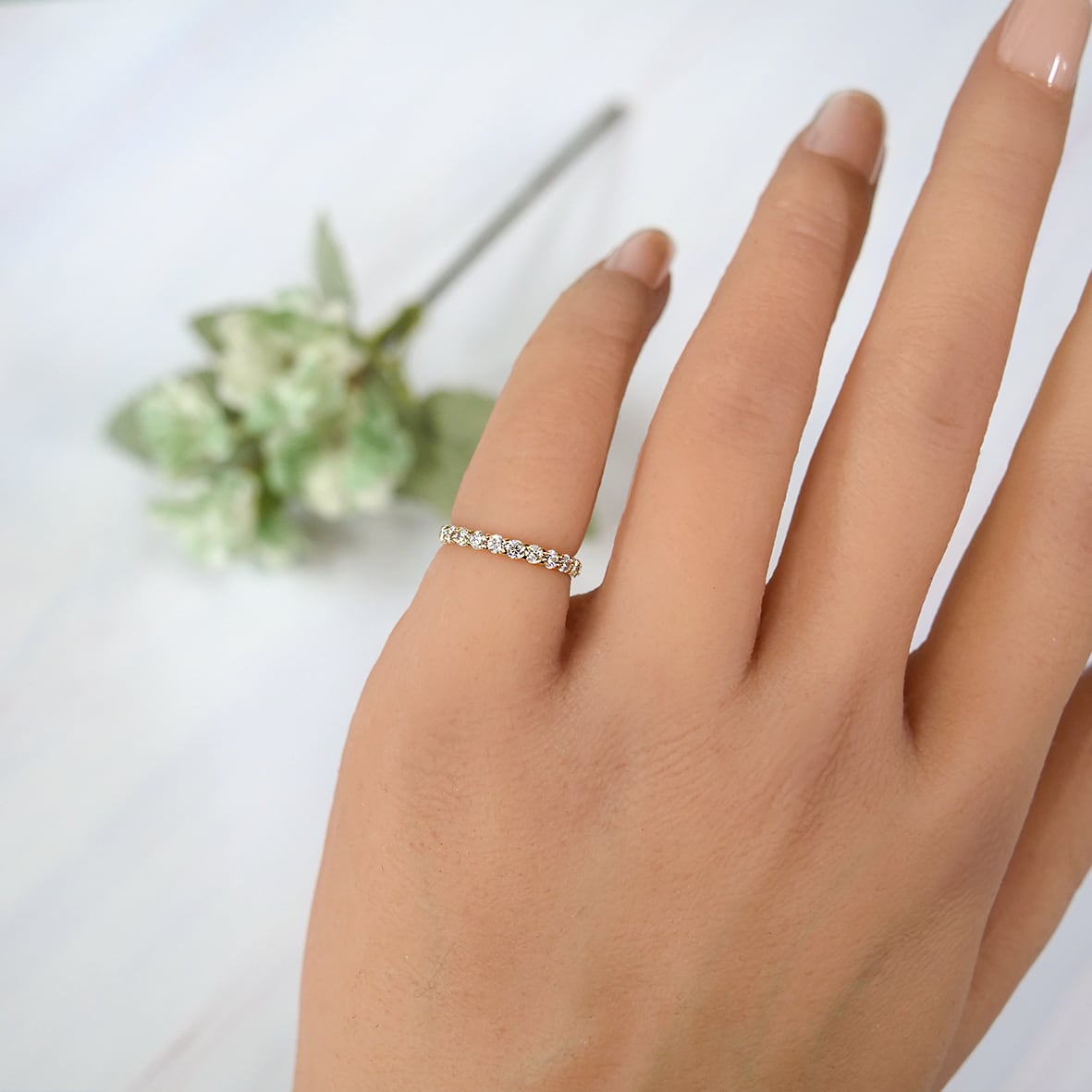 モアサナイト フルエタニティ リング 3mm