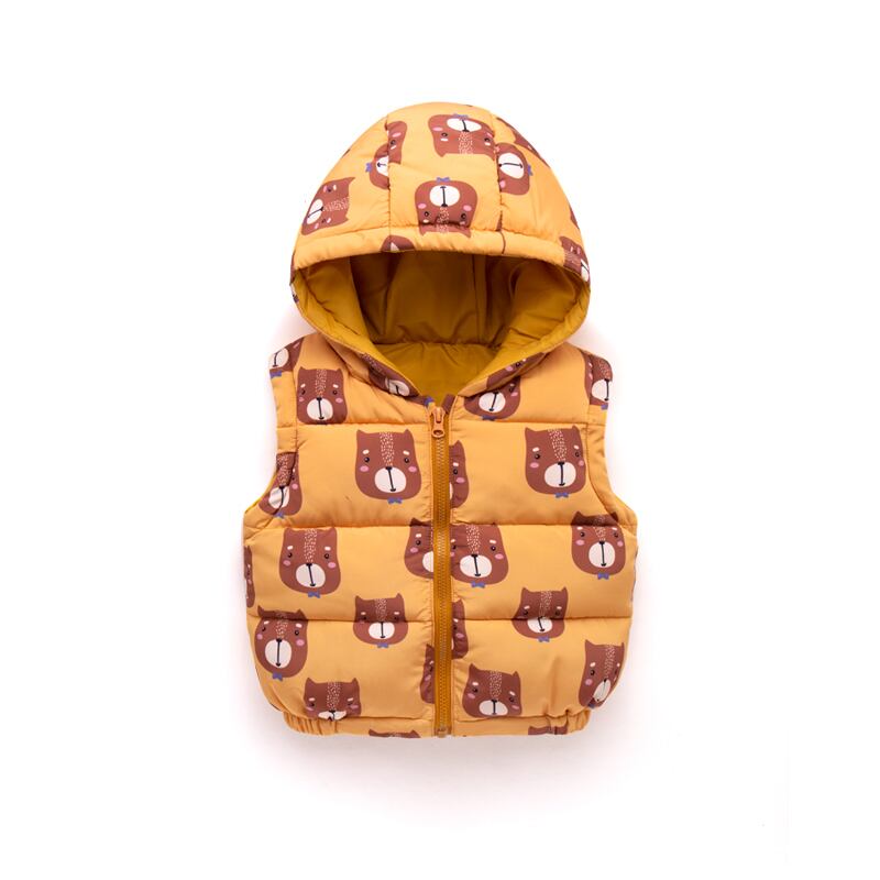 ベビーベスト秋と冬のフード付きチョッキ男性2019新しいエインスタイルベスト赤ちゃん暖かいベスト女性の冬の服 Duduベイビー1161829