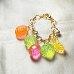 ブラックライトで光る　蛍光カラーのドロップキーホルダー チャーム バッグチャーム　