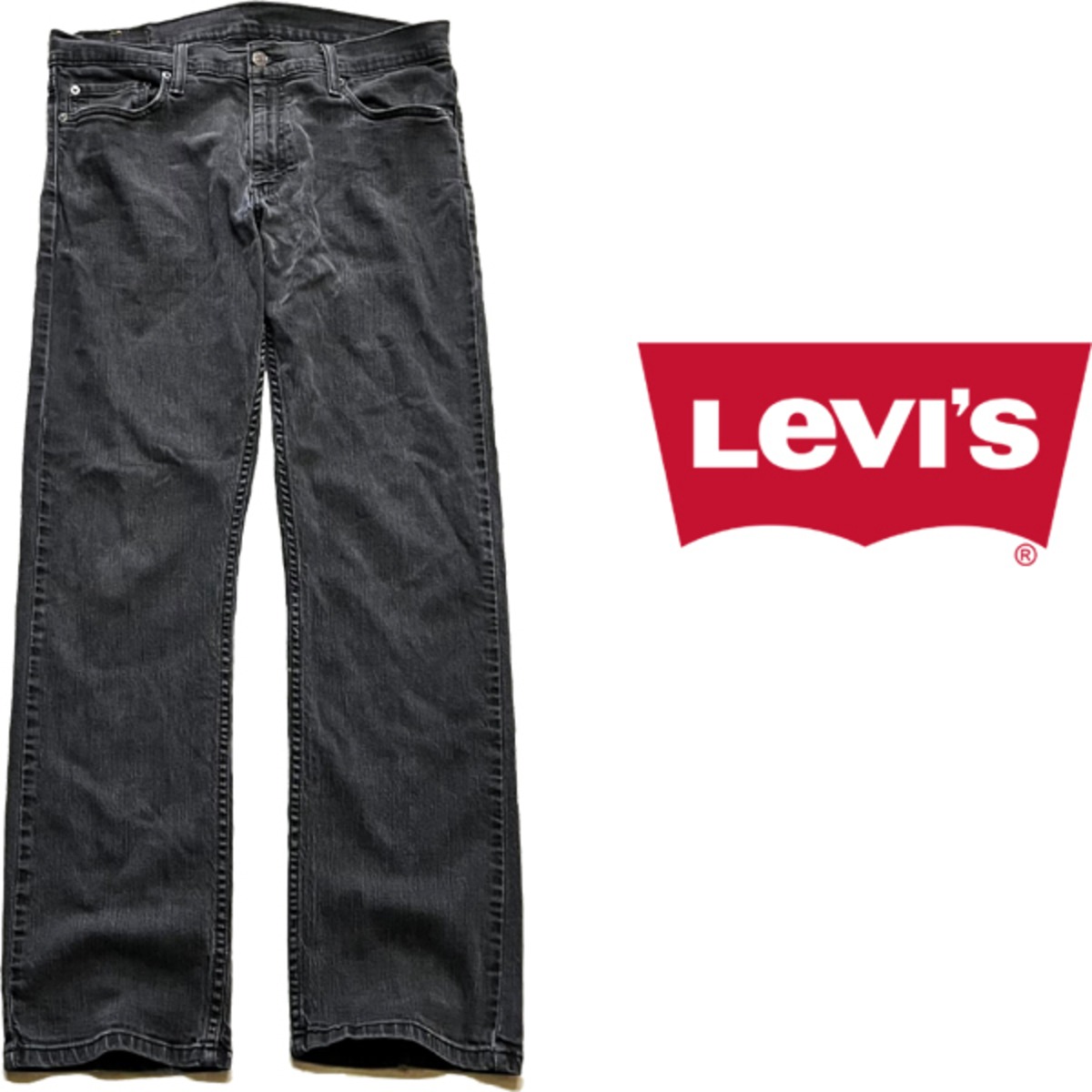 1点物◇Levisリーバイス514ストレッチ黒ブラックジーンズ古着メンズ34 