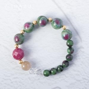 天眼模様／夢で見た神秘の森［ルビーインフックサイト・インゾイサイト／ルビー／ルチル／水晶］