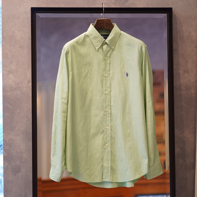 POLO Ralph Lauren "シャツ" -L.GREEN- (USED)