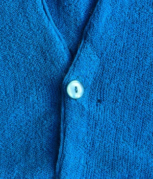 Vintage 60s Alpaca wool knit cardigan -Blue/Pebble Beach-
