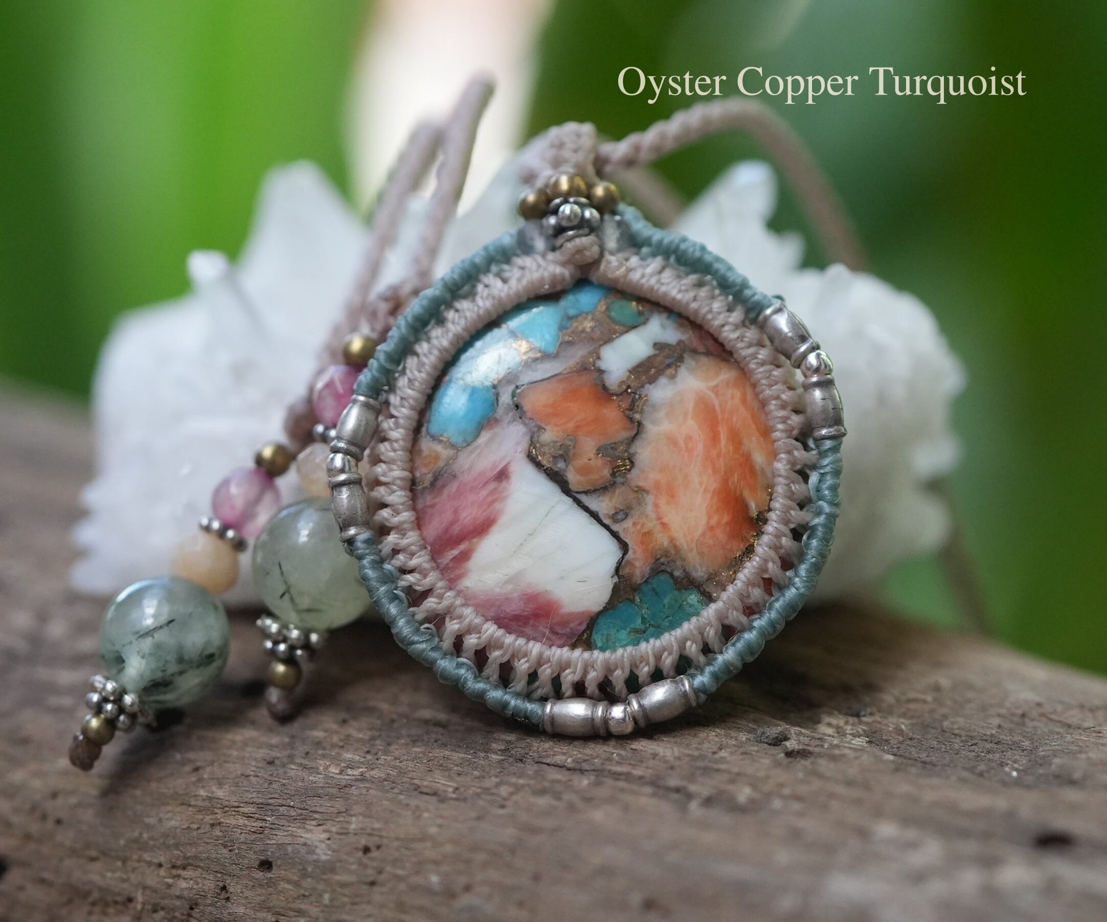 ネイティブアメリカン★オイスターカッパーターコイズ マクラメネックレス 1951