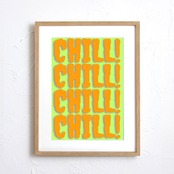 CHILL! CHILL! CHILL!｜鮮やかな文字デザインが映えるポップアート カラフルで楽しい空間をつくるインテリアA4ポスター
