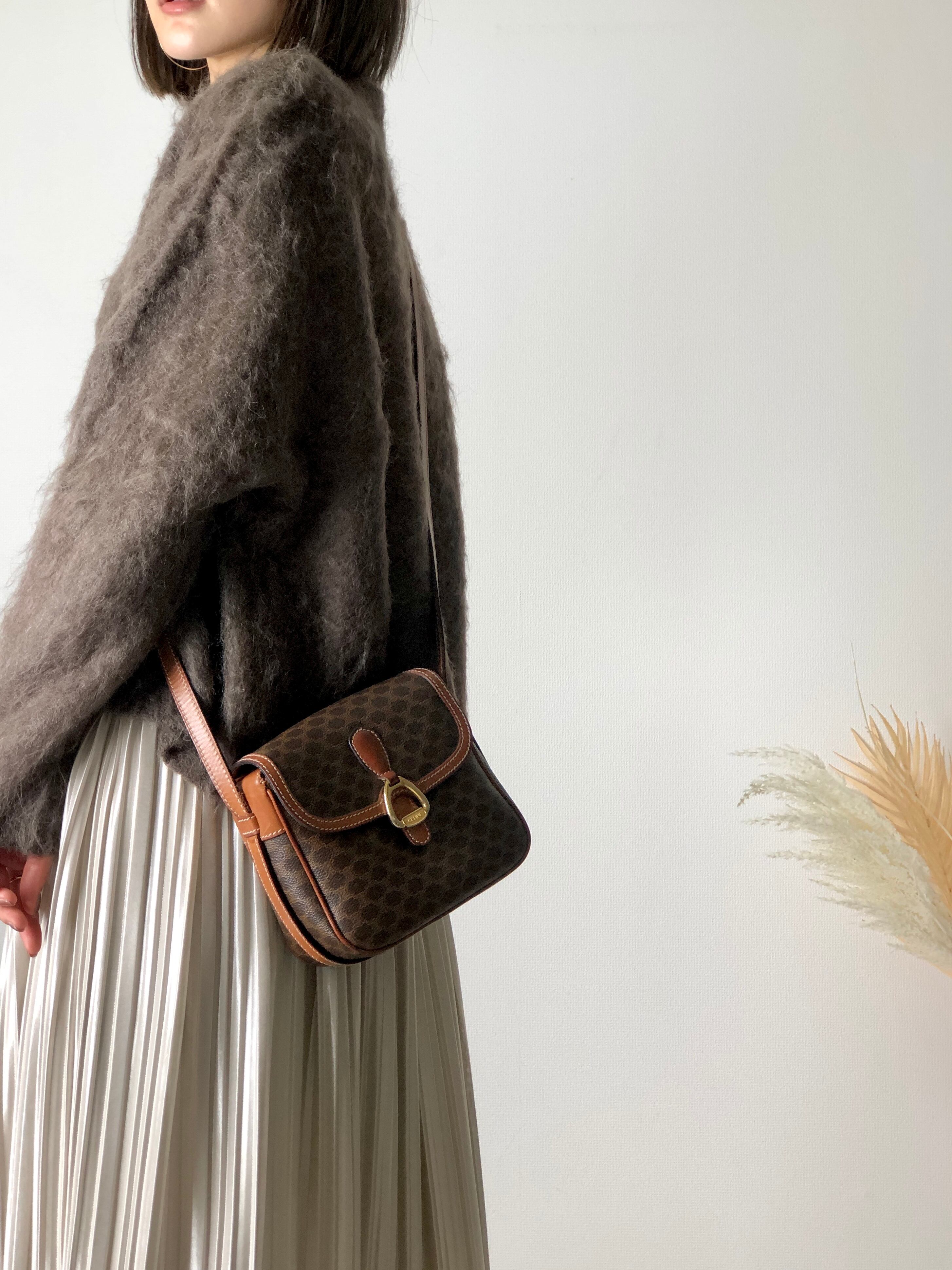 日本直送 名牌中古包 】CELINE セリーヌ マカダム ホースビット レザー 