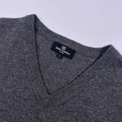 カシミヤ100% Yukiko Kimijima HOMME ユキコキミジマ Vネック ニット ベスト L/グレー メンズ