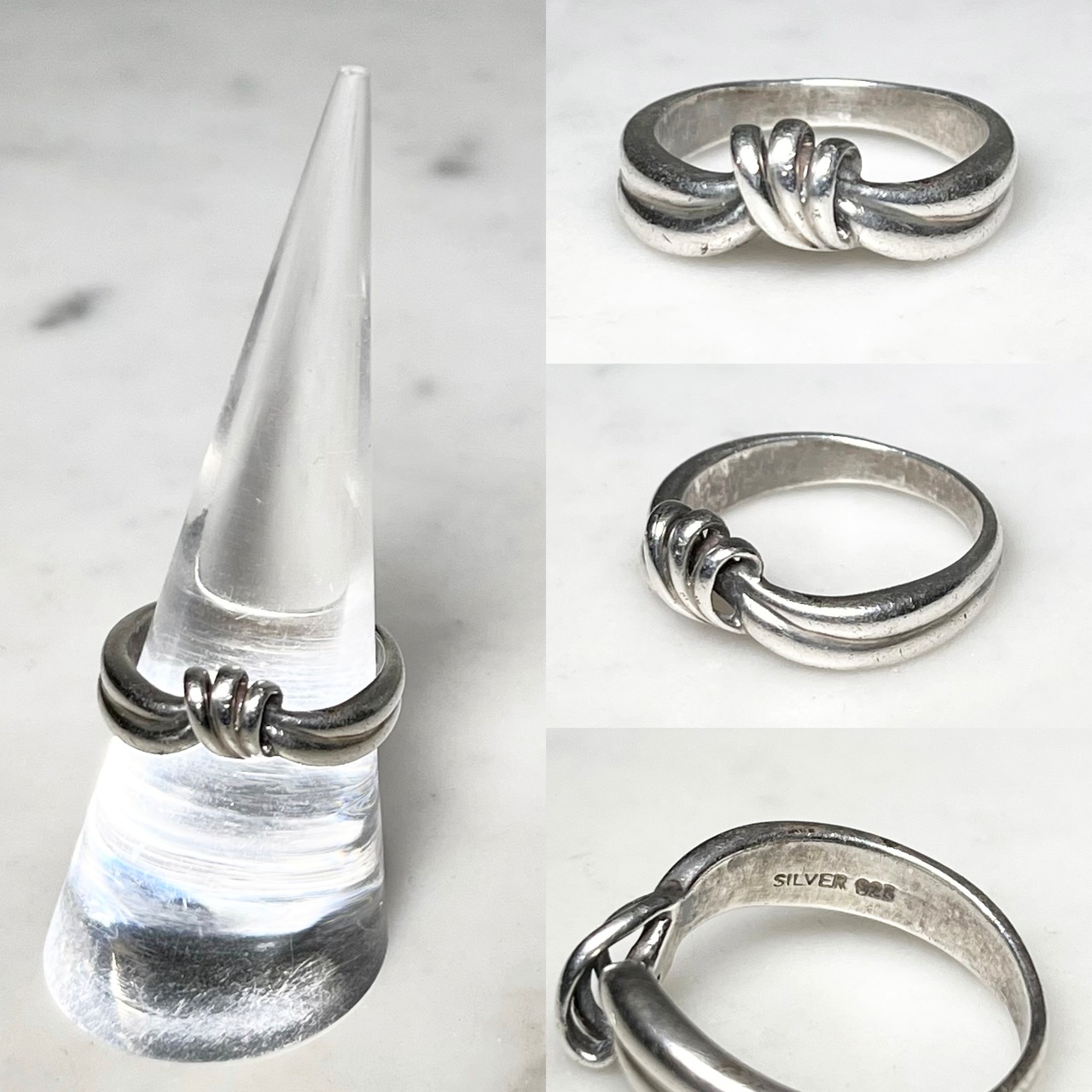 vintage silver knot design ring