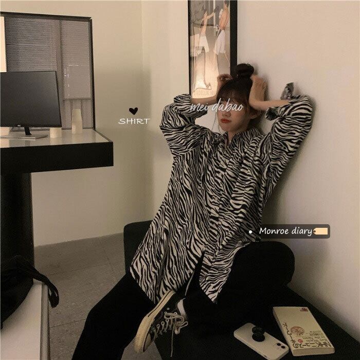 プリント柄シャツ レディースオータムウィンタースタイルトップス コート ロング 秋物 冬物 モンロー19306394137