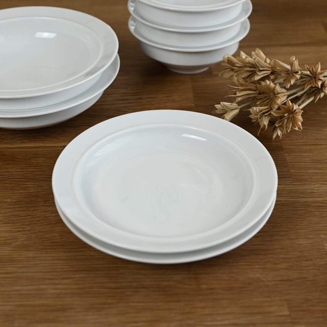 pratico プレート ホワイト 16cm｜白 美濃焼 日本製 中皿 平皿 レトロ食器 雑貨屋