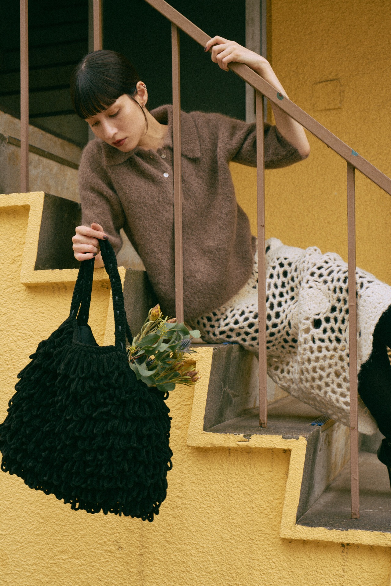 Fluffy Alpaca Polo Knit