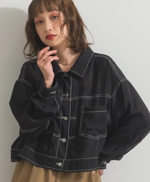 ナンバーミーTOKYO" SHEER SHORT JACKET"BLACK