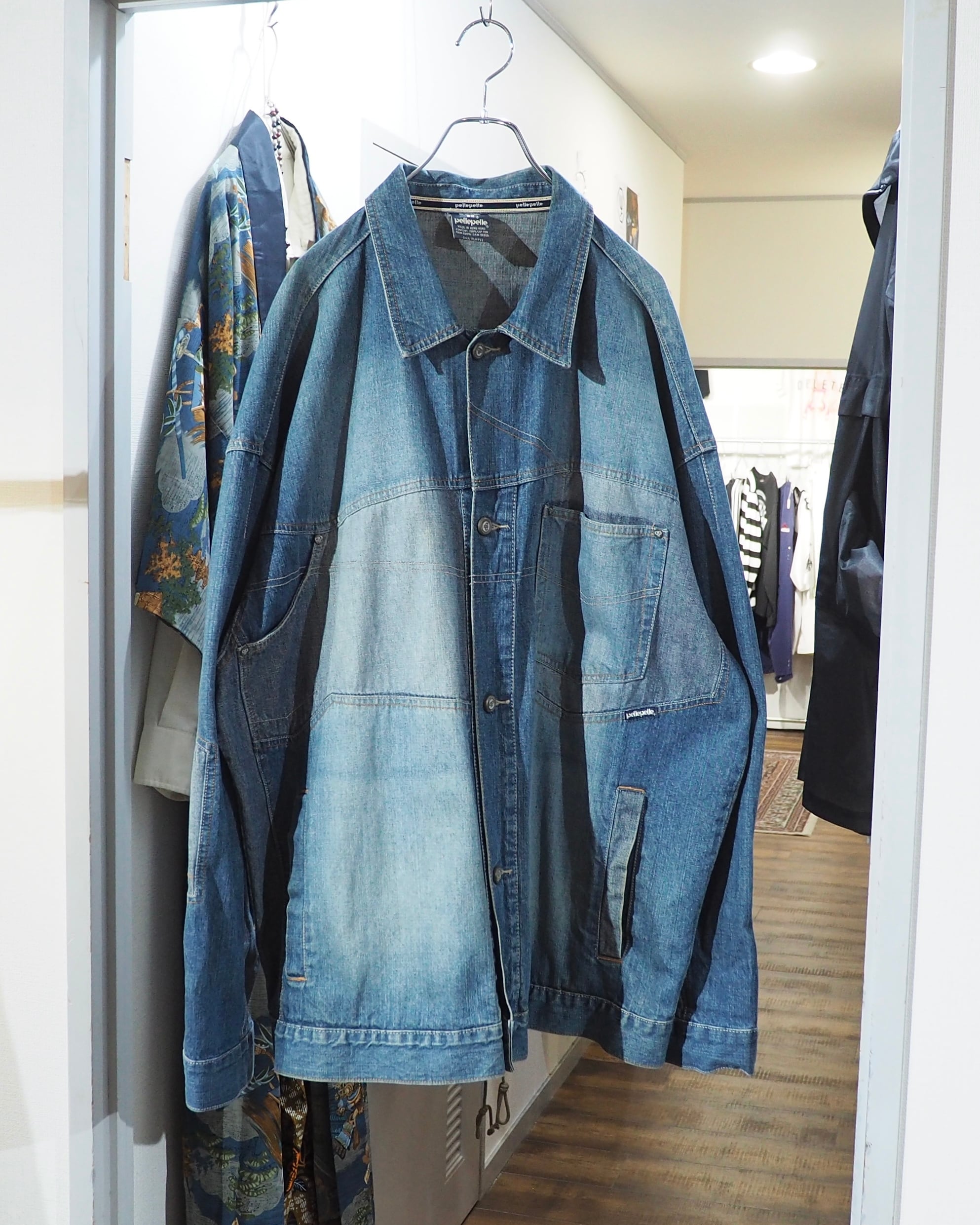 1990s " pellepelle " Special Rebuiling Over silhouette vintage Denim jacket
