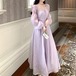 レーススクエアネックシフォンマキシワンピ ・78891