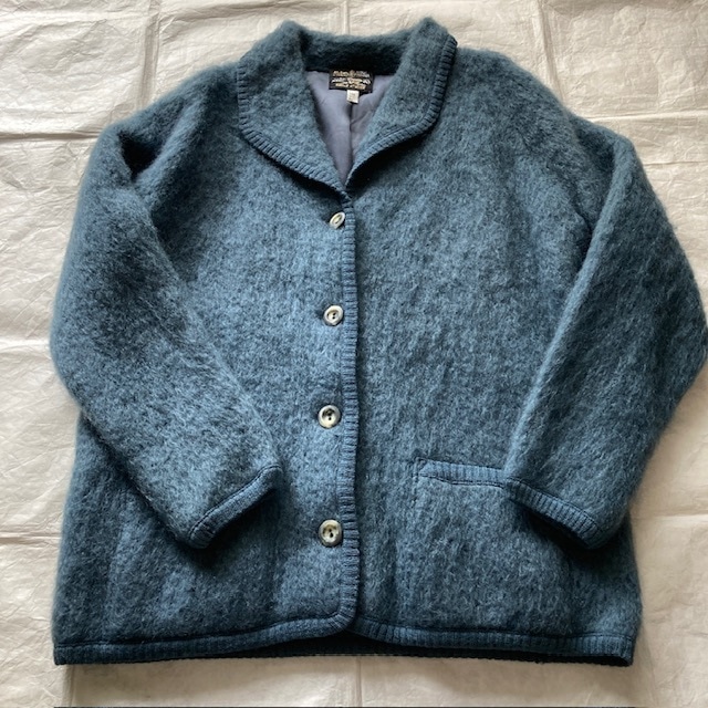Maban of Scotland マーバン モヘアカーディガン 70s〜80s スコットランド製 裏地付き ブルー ヴィンテージ古着 M〜L 画像2