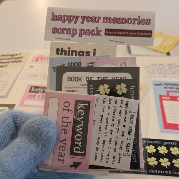 simp】模造紙ステッカー＆ミニカードパック HAPPY YEAR MEMORIES