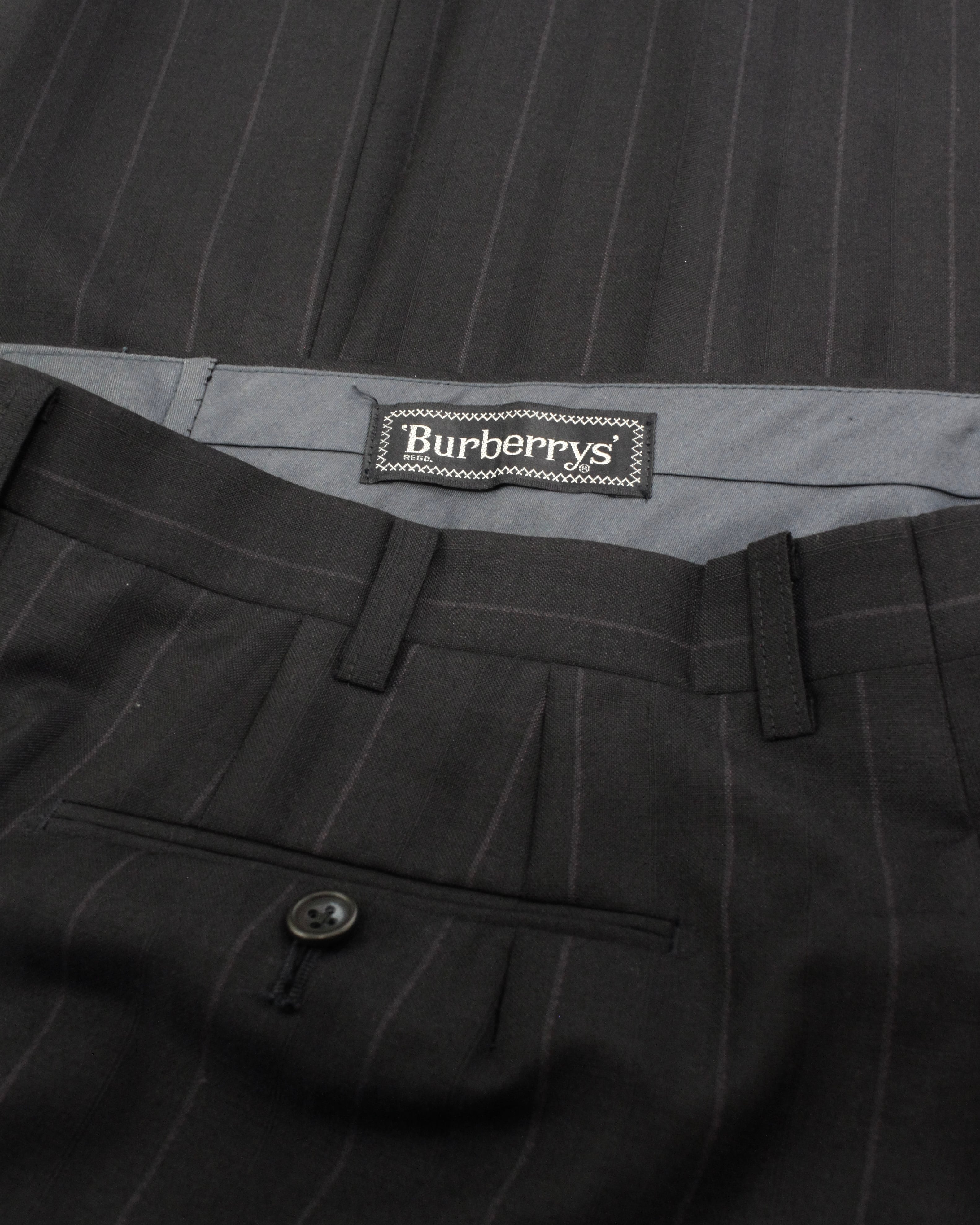 ~90s Burberry Wool × Mohair Striped Slacks