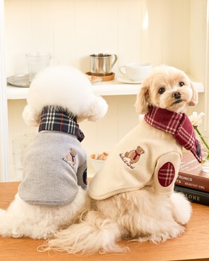 即納【kiki&nini】Brownie Classic Check Knit   (クリーム.グレー)