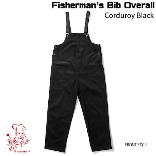 Fisherman's Bib Overall Corduroy Black オーバーオール コーデュロイ ブラック UNISEX 男女兼用 Cookman クックマン イージーパンツ アメリカ