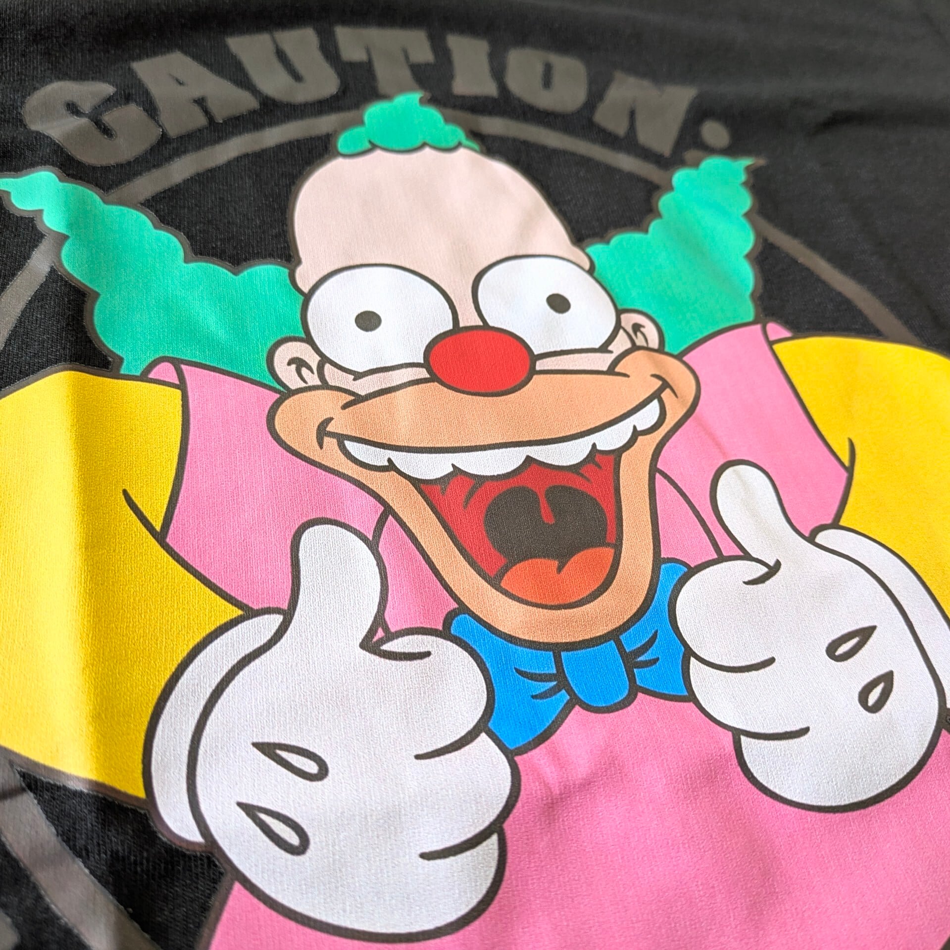 【 The Simpsons（ ザ・シンプソンズ ) 】『 CAUTION: I DISAPPOINT EVERYONE 』クラスティ・ザ・クラウン / Tシャツ〚アメリカン雑貨 アメトイ〛