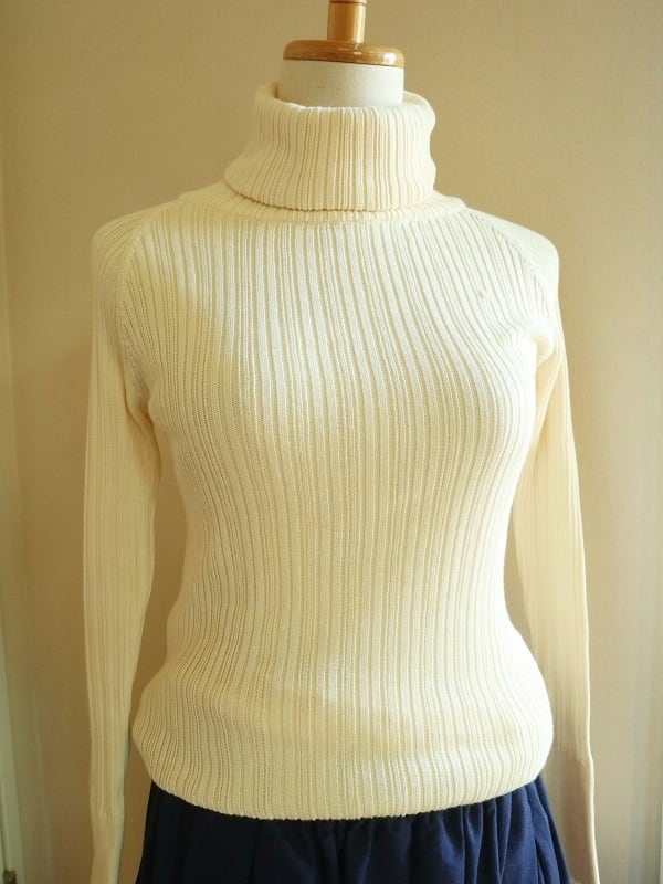 コットンランダムリブニットタートル