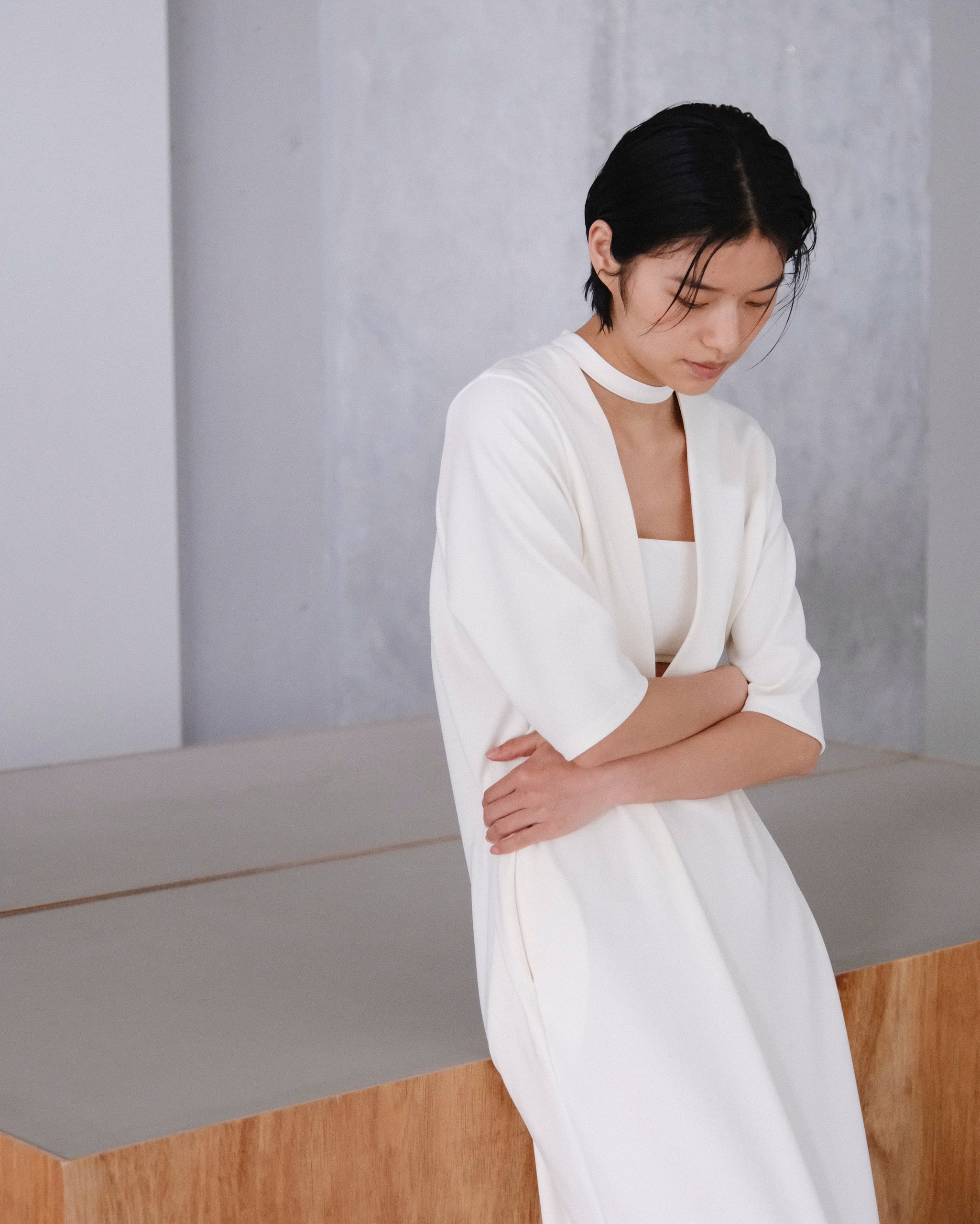 bowtie V-neck one-piece -made in japan- | aéré