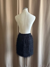 MAX&Co. black shaggy mini skirt-4516-2