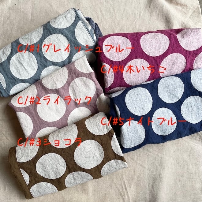 快晴堂 レディース パンツ Girl'sベルギーリネンの大きな水玉 斜め