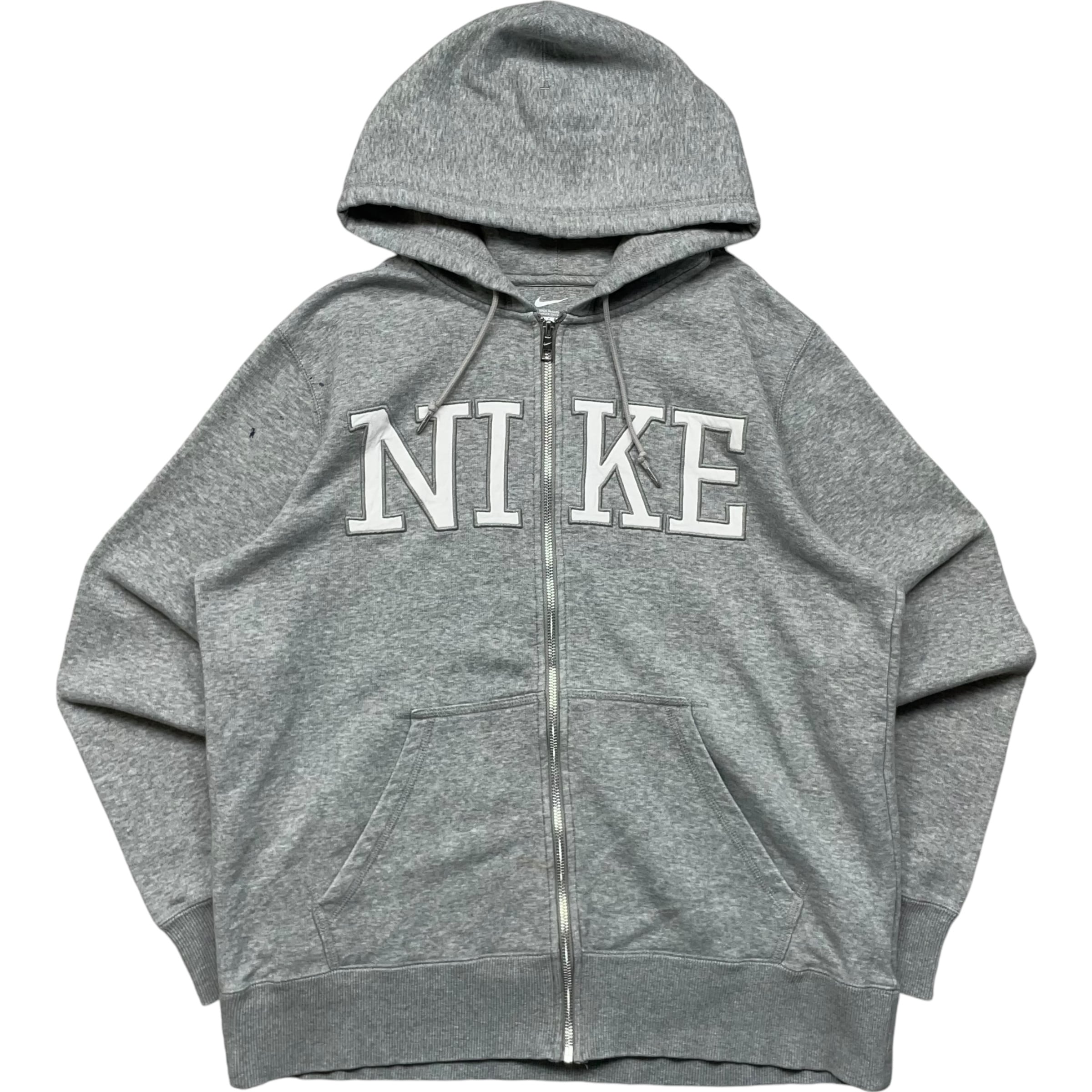 《L》 NIKE ナイキ ジップアップパーカー ロゴ グレー no.4790