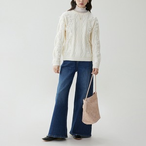 round-neck fringe knit　J00387