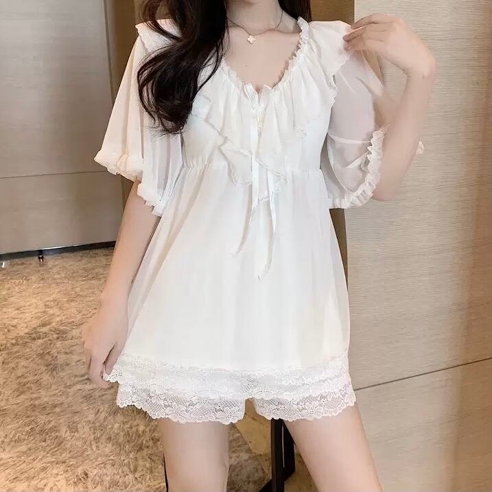 フリルレースルームウェアml1279 Maison De Lyla