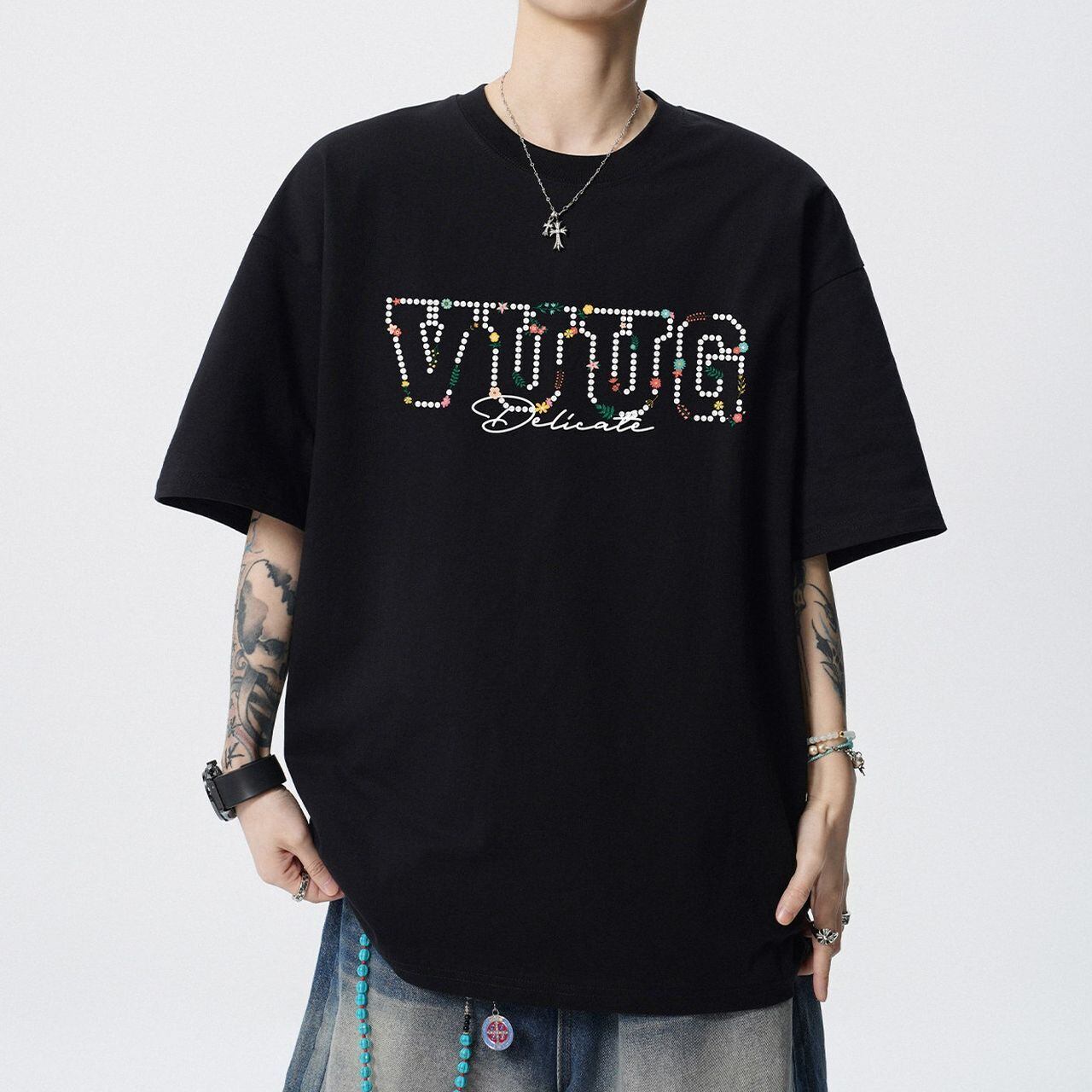 American-style print short-sleeve T-shirt(MT1638)