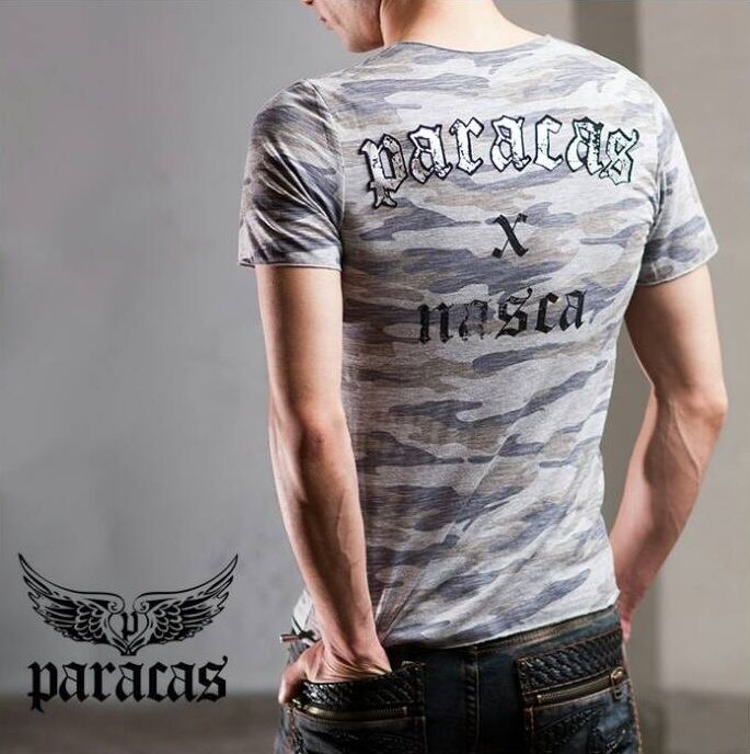 Tシャツ(半袖+袖なし) PARACAS T Shirt PWT14-4 DARK GRAY PARACAS T Shirt (Men's) PMT14-3 D.GRAY パラカス | Paracas