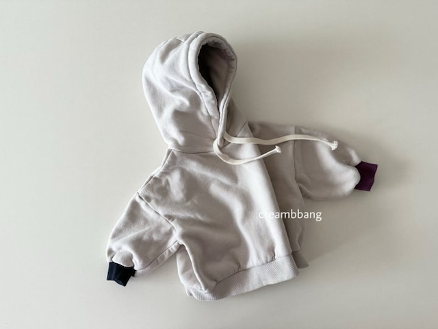 そで配色フーディ ※ジュニアsize 【creambbang】