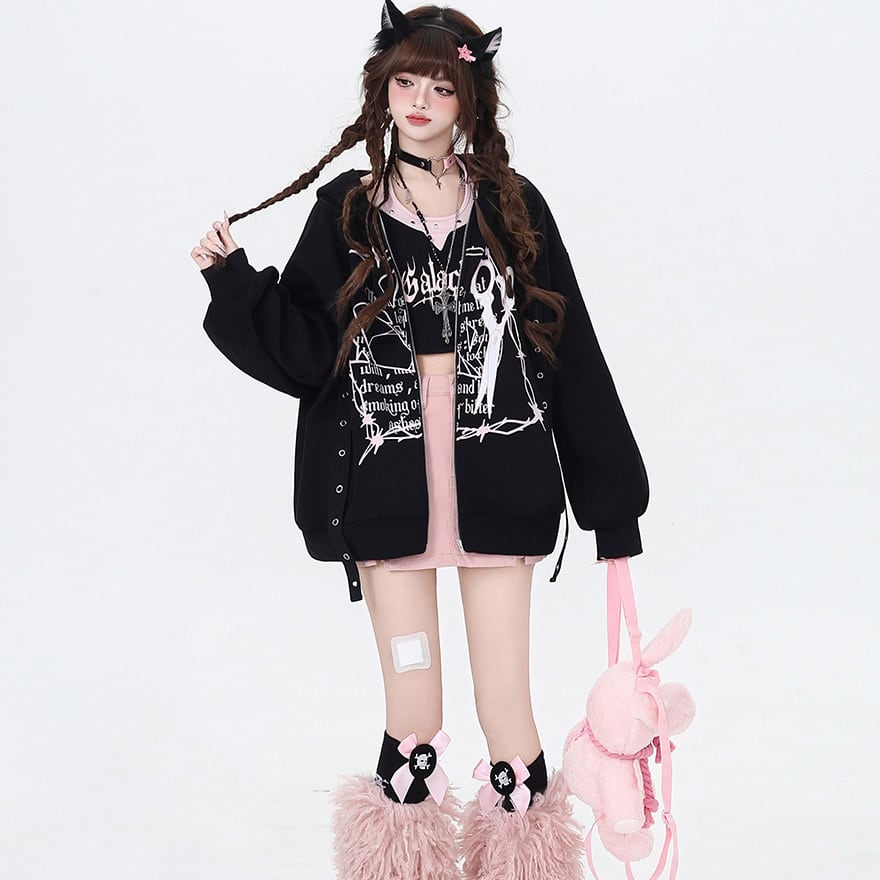 ゴスロリ通販 With U 地雷系 CRAZYGIRLシリーズ ジャケット バイカラー