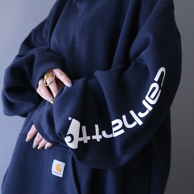 "carhartt" sleeve printed design XXXXL super over silhouette parka