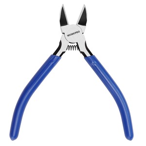 【在庫のみ】WORKPRO ニッパー プラスチックニッパー 130mm ミニニッパー バネ付 小型ニッパー 精密ニッパー 斜めプライヤー ワイヤーニッパー 軟鉄 銅線切断に DIY手作り プラモデル 手工業職人用 模型専用 繊細な作業工具