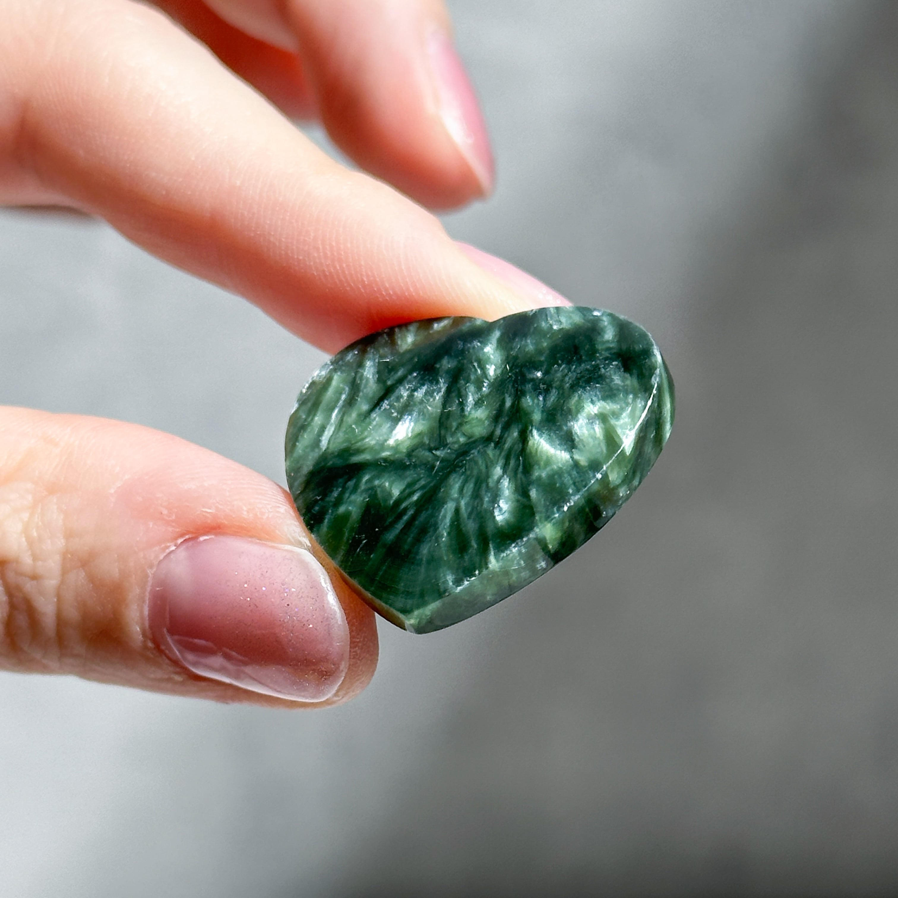 セラフィナイト ハート12◇ Seraphinite ◇天然石・鉱物
