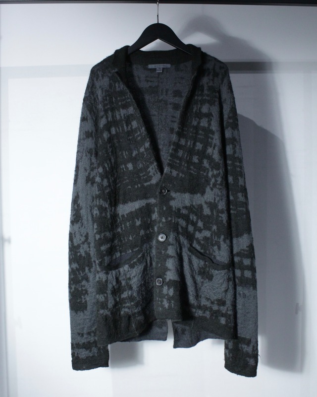 【Caka BLACK】“JOHN VARVATOS” Abstract Pattern Mohair Blend Knit Cardigan