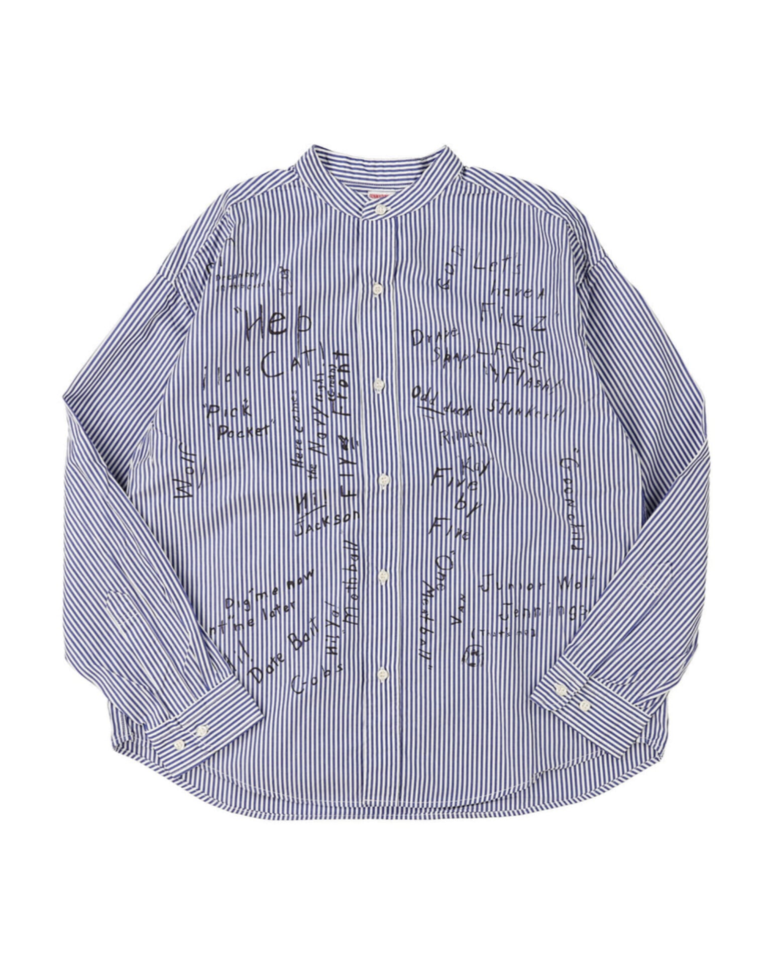 【DENIM DUNGAREE】LONDON STRIPED SCRIBBLE SHIRT / NAVY