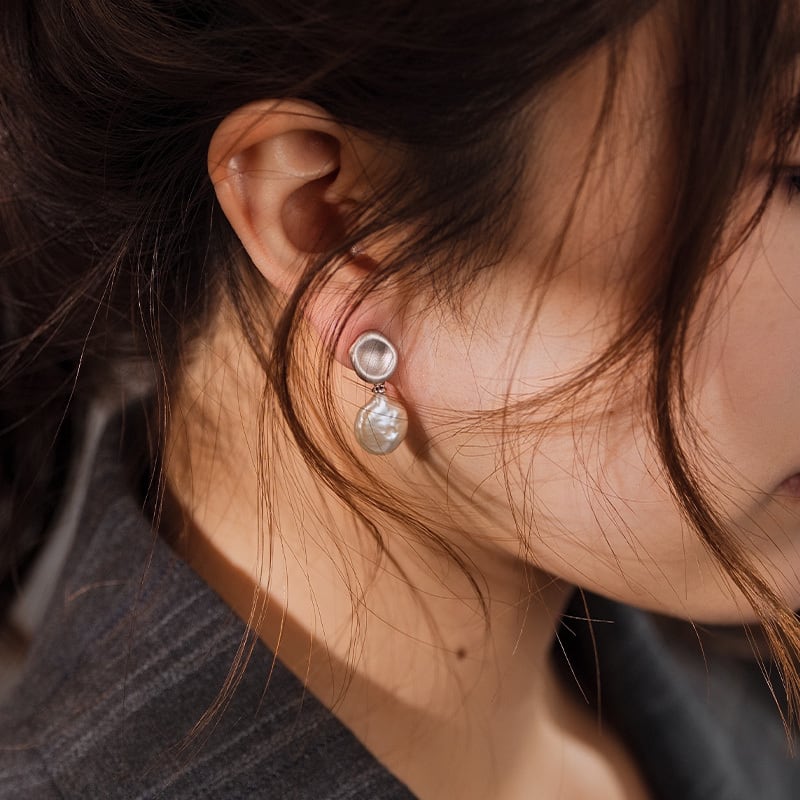 バロックパールラウンドスタッドピアス | miyoru_offical