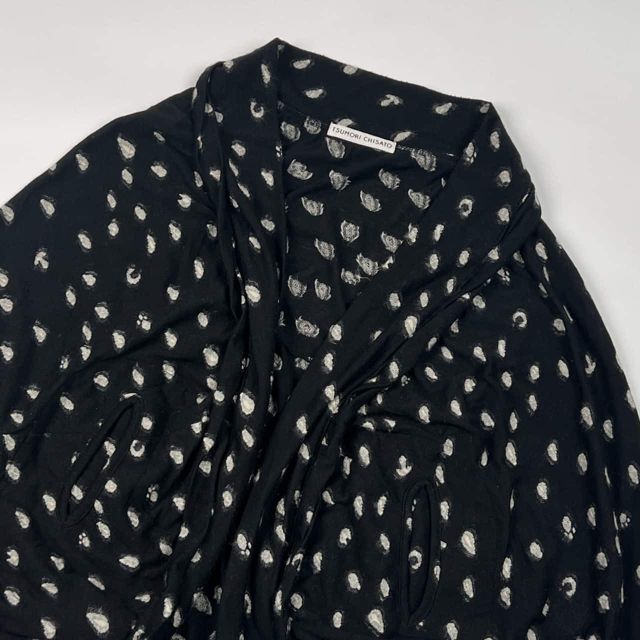 TSUMORI CHISATO ツモリ チサト ドット風 ドルマンスリーブ ニット ジャケット 羽織 2/ブラック系 レディース