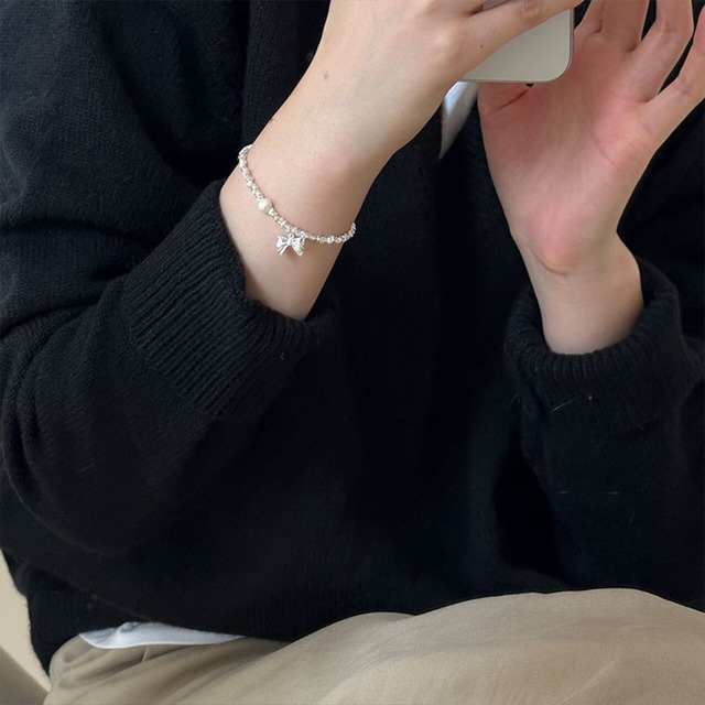 lucksilverシルバーリボンのブレスレット