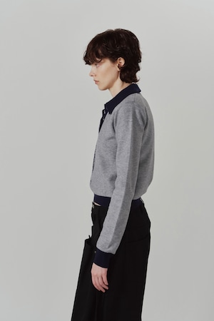 Jacquard Polo Knit / NAVY