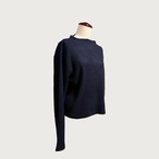 ロングスリーブがかわいい！キレイに魅せるトップス ボトルネックカットソー｜ネイビー｜サムネイル3