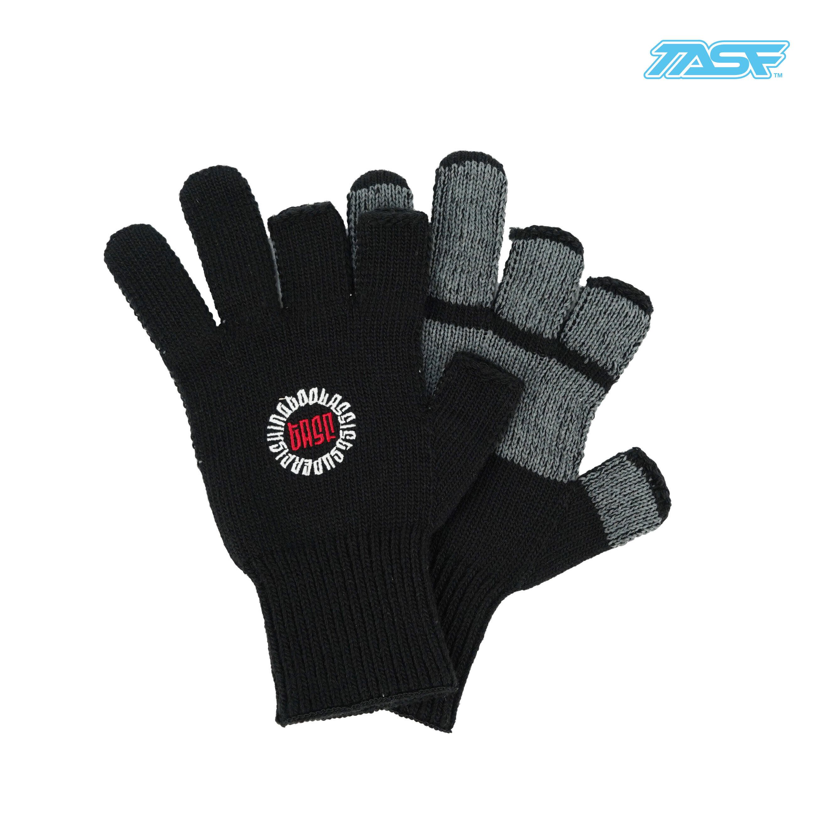 TASF / Non-Slip フィンガーレスニットグローブ / Black | Tasf Tackle