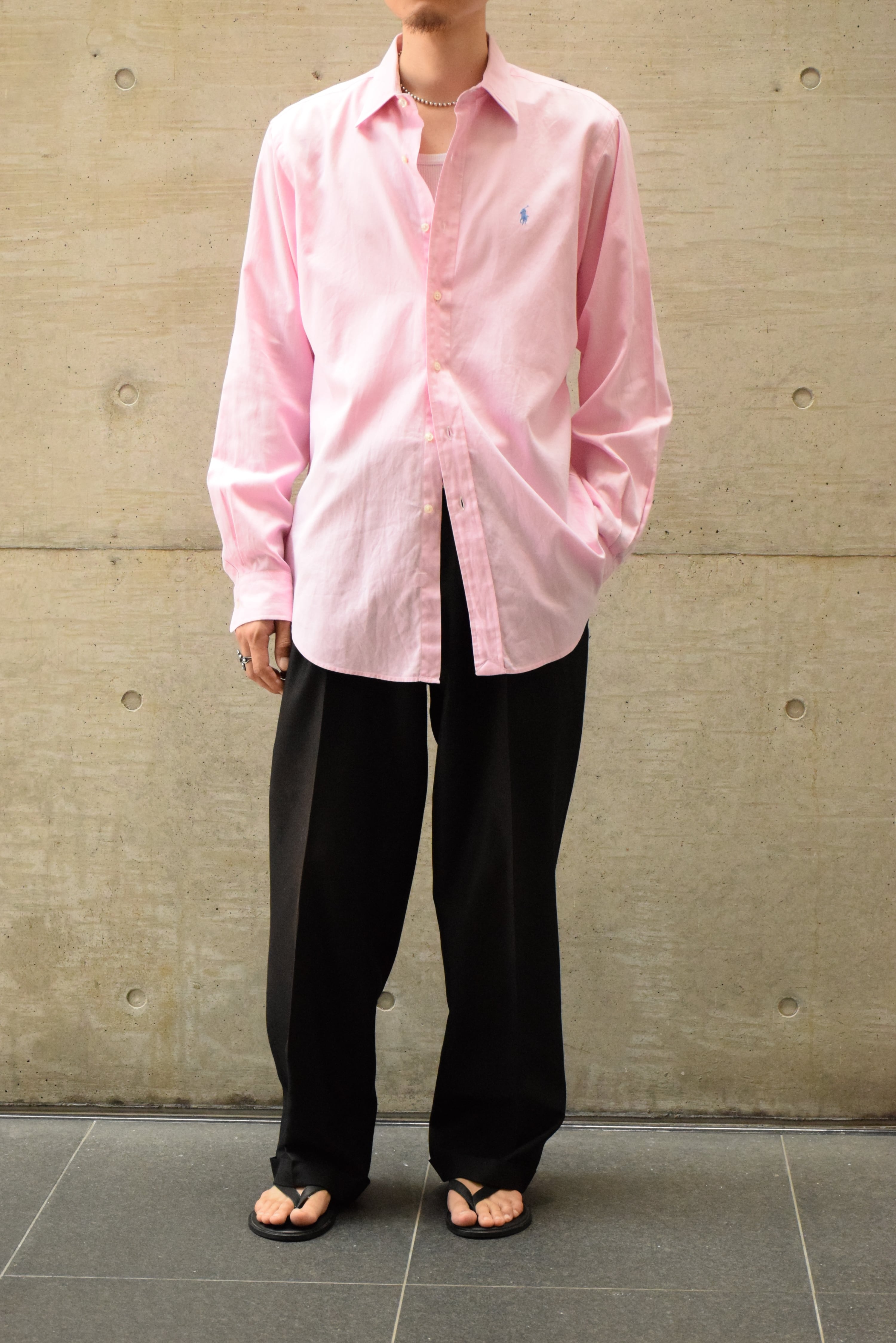 90s Polo by Ralph Lauren “ANDREW” 長袖シャツ メンズM ピンク